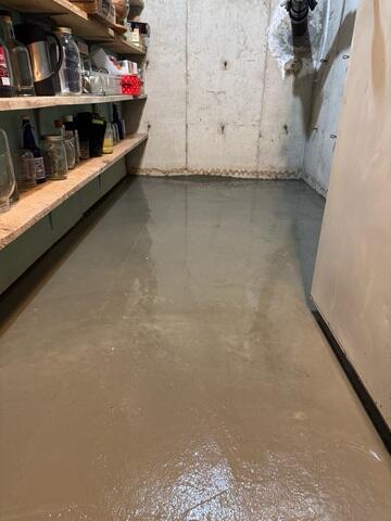 The new concrete is poured over the drainage matting and smoothed to perfection. Once hardened, the homeowners can enjoy their new floor.