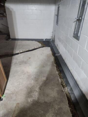 During: Our Foreman and his crew successfully secured all the waterproofing products throughout the basement.