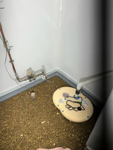 Our crew attached CleanSpace along the walls and is in the process of installing WaterGuard and SuperSump+