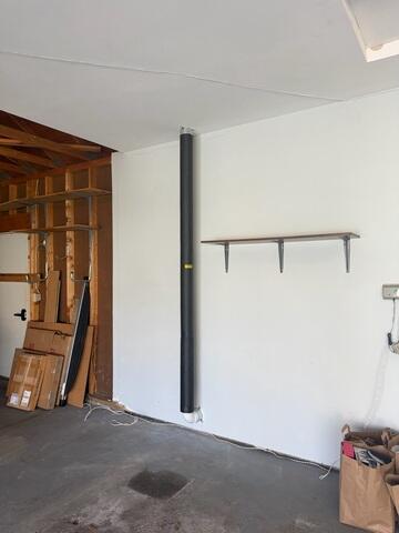 The piping from the basement is connected to the garage