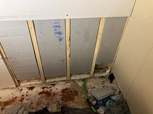 Before: Our Sales + Service Technician, Marc, recommended waterproofing the entire basement.