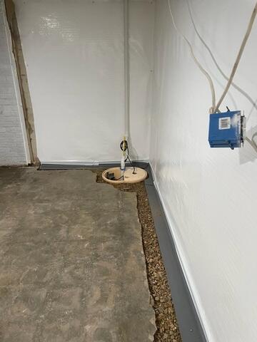 Our crew installed CleanSpace to the walls and is in the process of installing the sump system and WaterGuard
