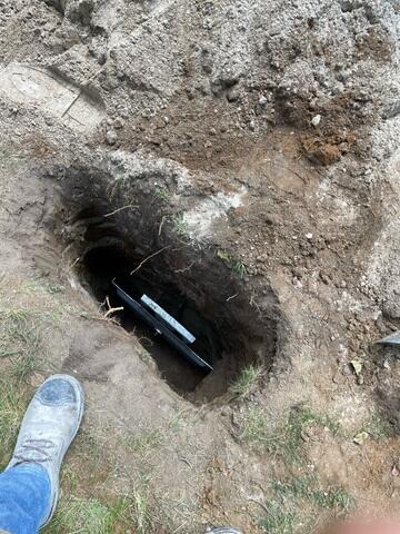 Mid-Install 2: External view of GeoLock anchors.