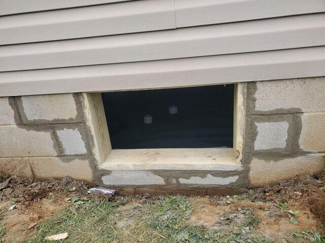The crew cut and replaced the foundation blocks for a perfect custom fit.