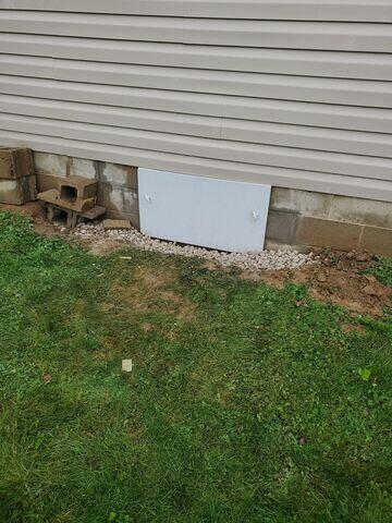 The EverLast crawl space door seals out moisture, dirt, and pests with heavy-duty weatherstripping.