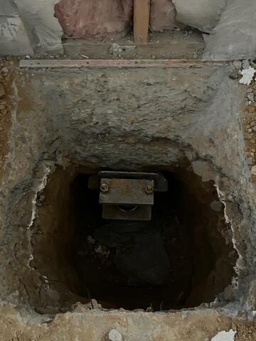 Foundation Pier installed and now ready to be backfilled.