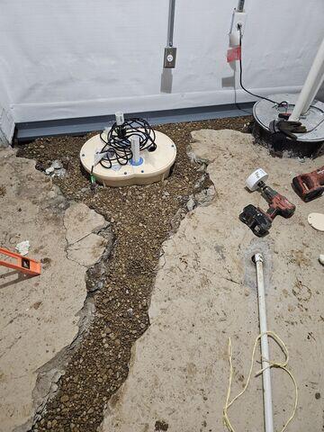 Our crew has attached CleanSpace to the walls, installed TripleSafe and WaterGuard along the perimeter.