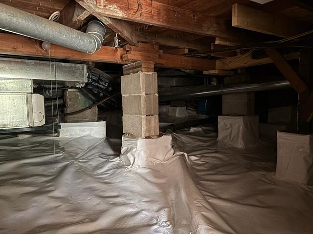 Post-Install: Drainage matting covered with CleanSpace.