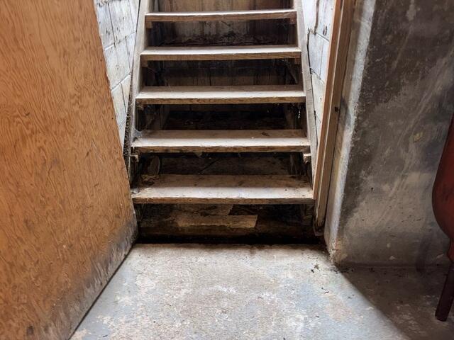 Water used to collect at the bottom of these bulkhead stairs.