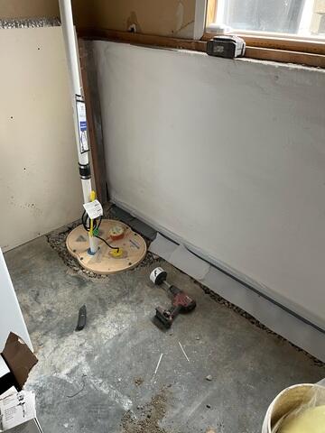 During: Our Foreman, Aaron, and his crew worked hard to secure all the products throughout the basement.