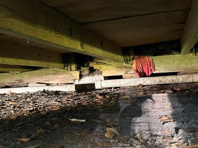 Damaged structures under the home