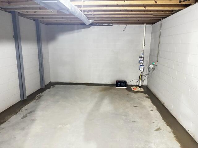 The TripleSafe sump pump keeps the basement dry by pumping out water collected by the WaterGuard system.
