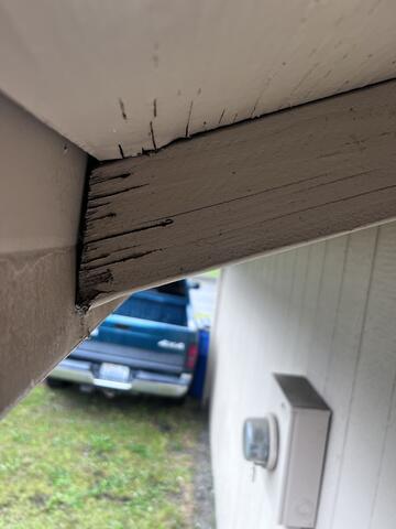 Water damage led to severe wood rot.