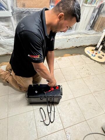 Getting the battery back up ready.