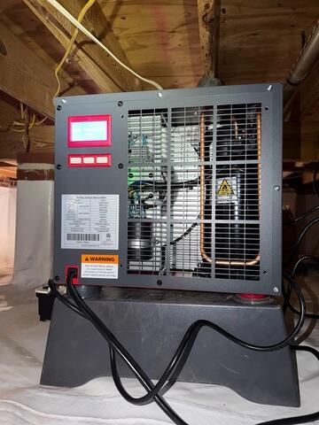 Our Workhorse Sanidry Sedona dominates any concerns of moisture in a crawl space.