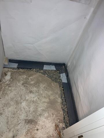 During: Our Foreman, Kinglsey, and his crew successfully secured all the products throughout the basement.