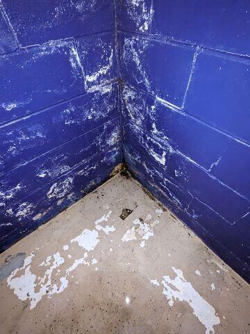 Before: Our Design Specialist, Ian, recommended stabilizing and waterproofing the entire north side of the basement.