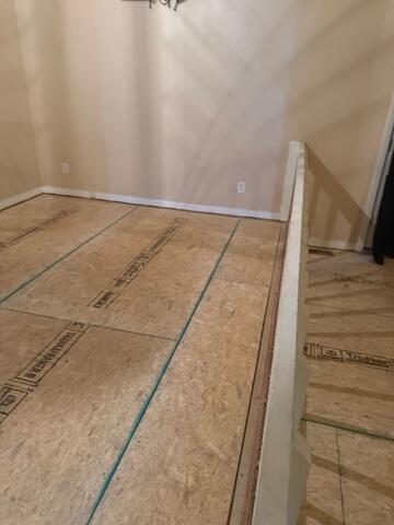 Completed sub floor replacement. Main beam and sister joist replacement