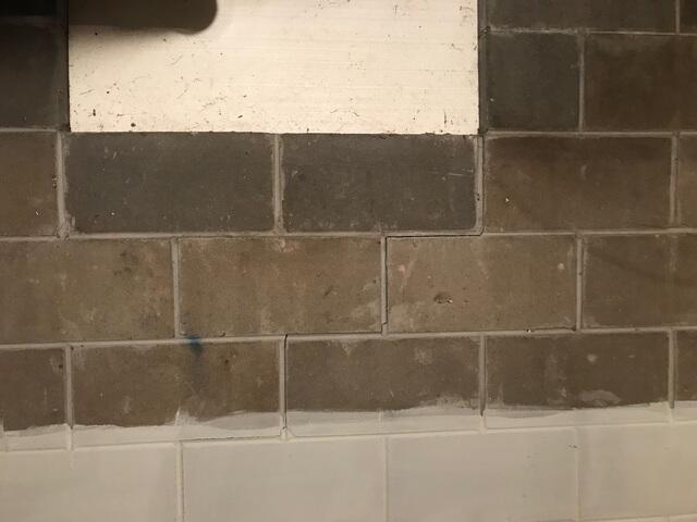 The block foundation where stair step cracking can be seen