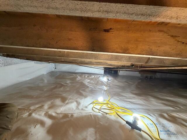 The crawl space after with CleanSpace and SilverGlo.