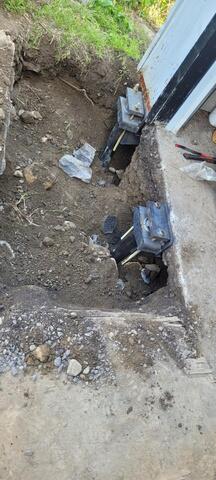Piers being installed