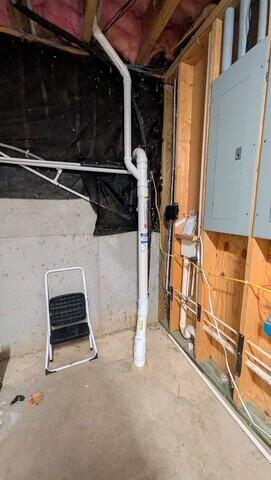 Initial extraction point with new pipe run down from the ceiling.