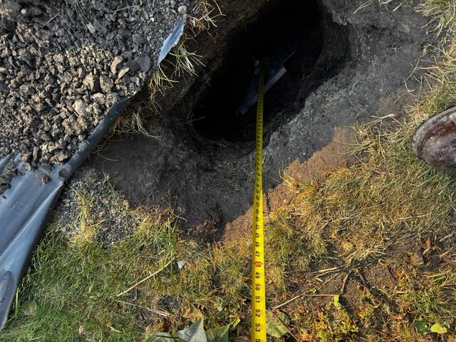 During: Our Foreman, Roel, and his crew secured 18 GeoLock Wall Anchors on the east wall.
