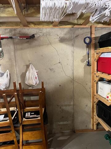 Before: The Design Specialist recommended securing GeoLock Wall Anchors on the cracking walls.