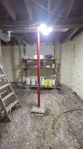 Before: Our Design Specialist, Derek, traveled to the home to begin the thorough inspection of the crawl space.