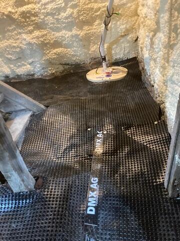 During: Our Foreman, Emmanuel, and his crew secured all the products in the water-damaged crawl space.