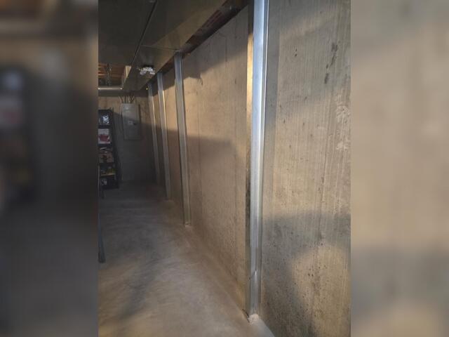 This is the photo of our bracing system up against the backside wall of the garage.