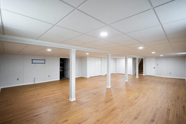 EverLast wall panels were installed to create the finished basement walls, providing a durable alternative to traditional drywall that is designed for below-grade spaces.