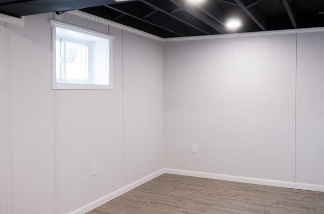 EverLast wall panels were installed throughout the basement to create clean, finished walls with materials designed to handle basement conditions.