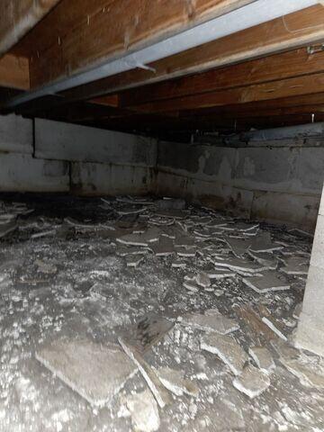 Before: Our Design Specialist, Dylan, recommended encapsulating the entire crawl space.