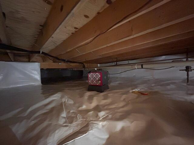 SaniDry Dehumidifier - A high-performance dehumidification system designed specifically for basement and crawl space environments. It removes excess moisture from the air and automatically maintains appropriate humidity levels.
