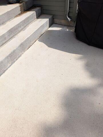 Before: Our Design Specialist, James, recommended securing PolyLevel and NexusPro throughout the damaged concrete.