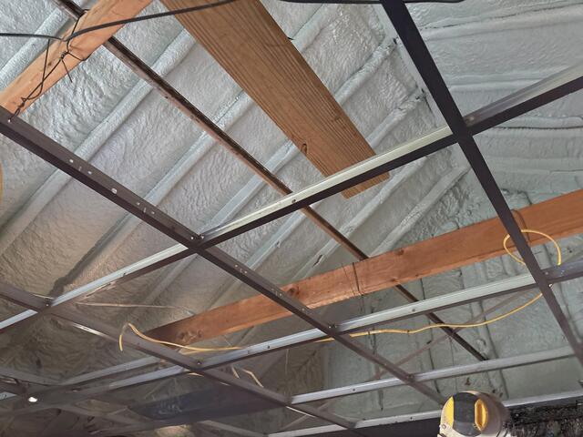 3" Closed Cell Spray Foam Insulation Applied to roof deck