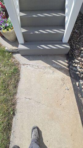 Before: Derek suggested securing PolyLevel below the lowering concrete slabs.