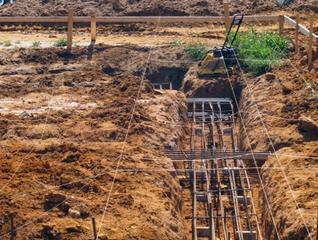 Grade beams ready for concrete
