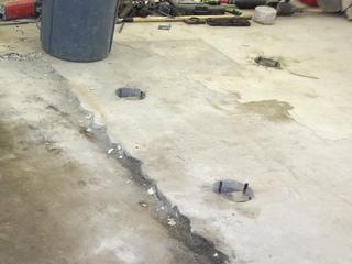 Completed slab pier installation