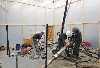 Portable installation equipment with
crowd assist rig