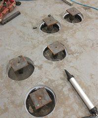 New construction pile caps in place