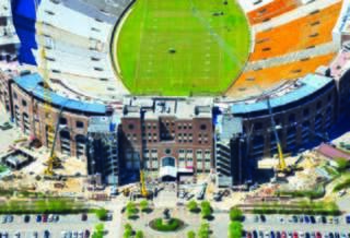 Construction underway on south end of
stadium (Image courtesy of Aero Photo)