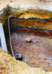 Piles installed and fitted with new
construction brackets