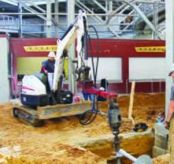 Advancing helical pile lead section