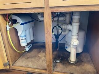 Ultra Reverse Osmosis drinking system, installed under the kitchen sink.