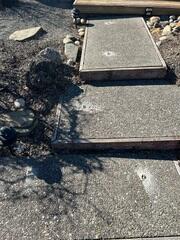 Progress image showing the strategically drilled holes to allow for the PolyLevel injection.