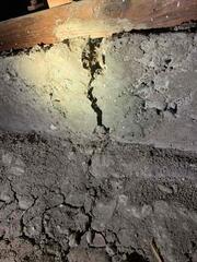 Before image showing the deterioration of the perimeter foundation wall.