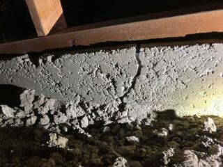 Before image showing cracking in the perimeter foundation wall.