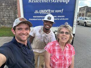 Karen C. with the crew.